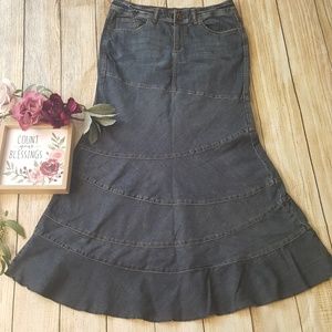 DKNY Jeans Long Denim Jean Skirt Size 6